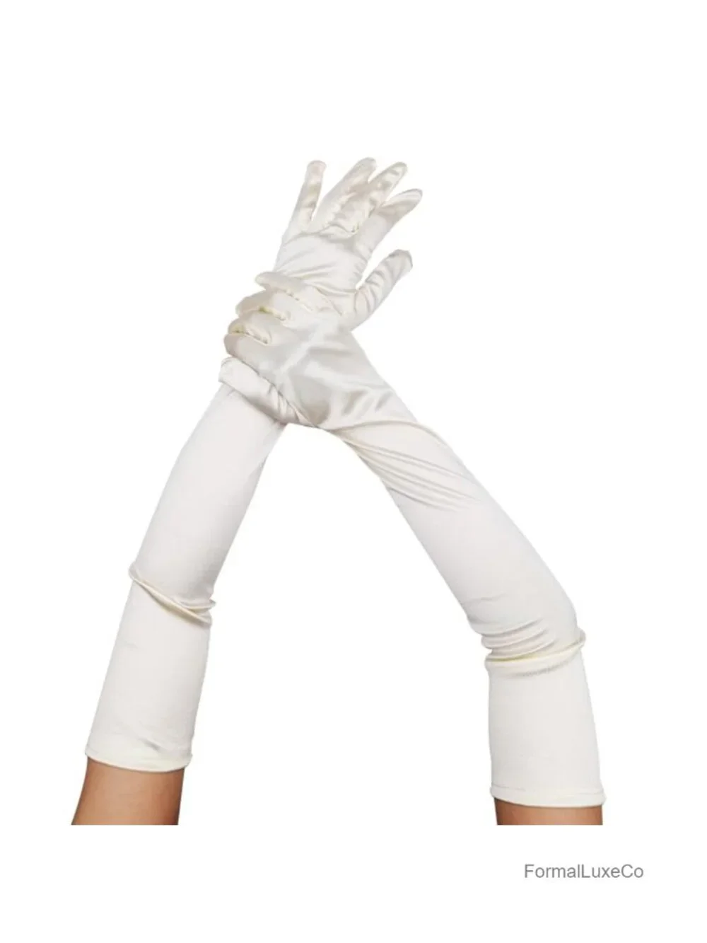 Stretchy Satin Long Opera Gloves 1920s Elbow Length Wedding Costume
